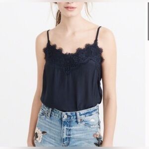 Abercrombie & Fitch Navy Lace-Trim Cami XS